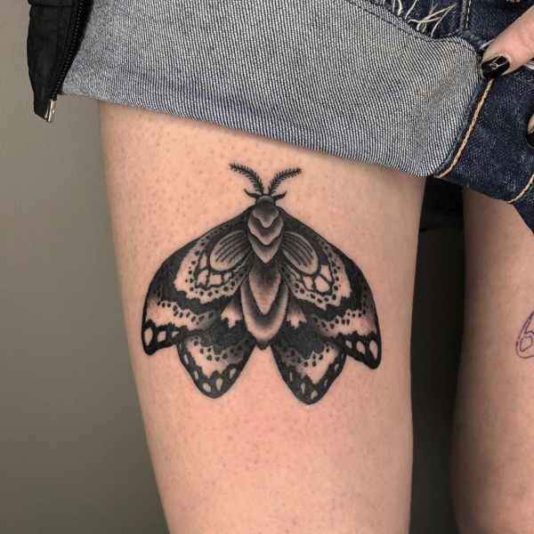 Blackwork Moth by Davide Elleboro